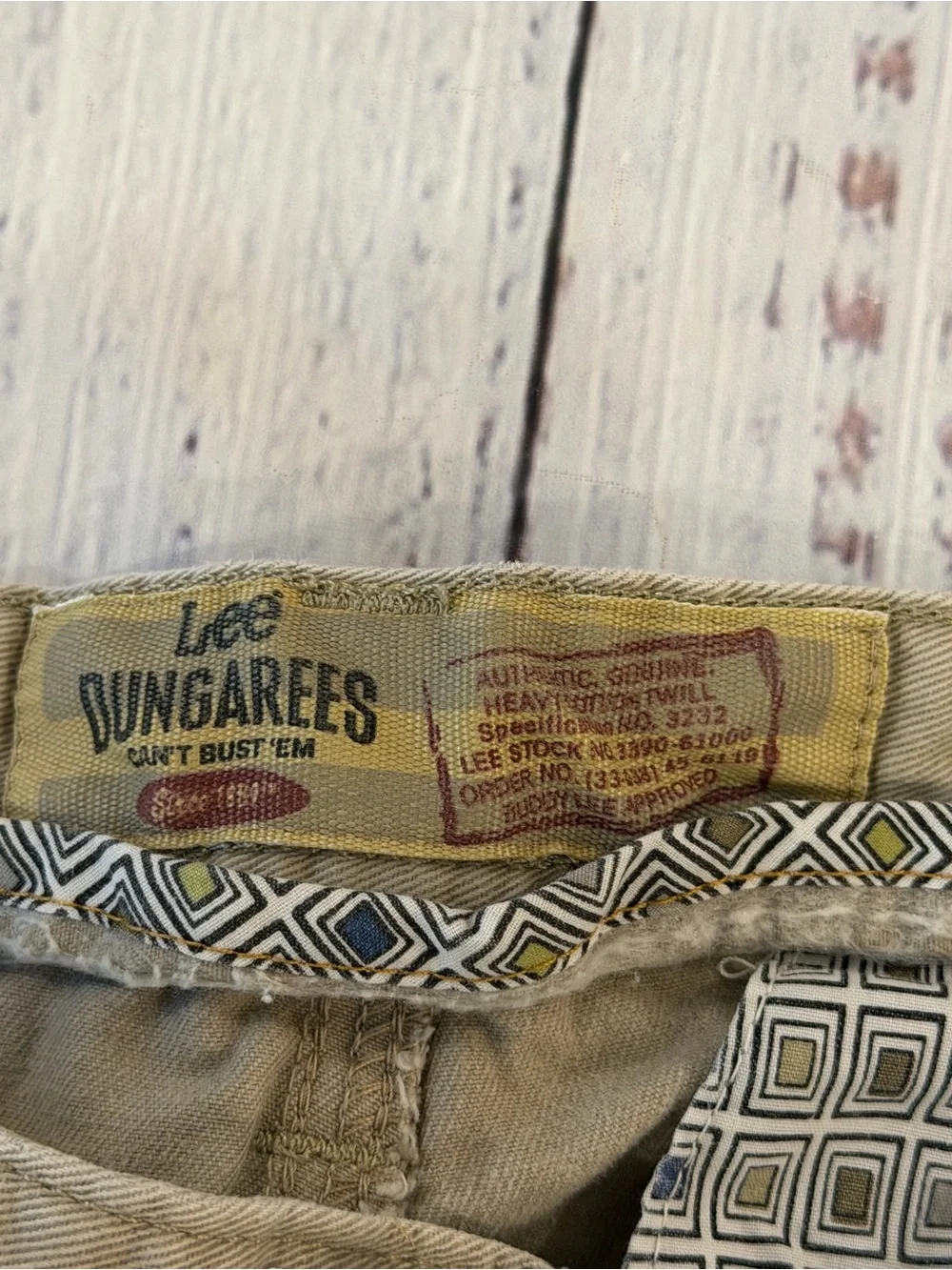 Vintage Lee Dungarees Can’t Bust’em Men’s 36X30 Tank Khaki Chino Pants 90s Y2K